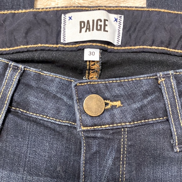 NWOT SILKY SOFT Paige Denim Dark Manhattan Flare Boyfriend Bootcut Jeans Size 30 - Picture 5 of 6